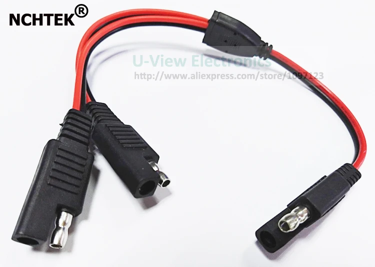 

NCHTEK 1 to 2 SAE Power Extension Cable Adapter Connector 2Pin Quick Connect Disconnect Plug About 30CM/Free Shipping/1PCS