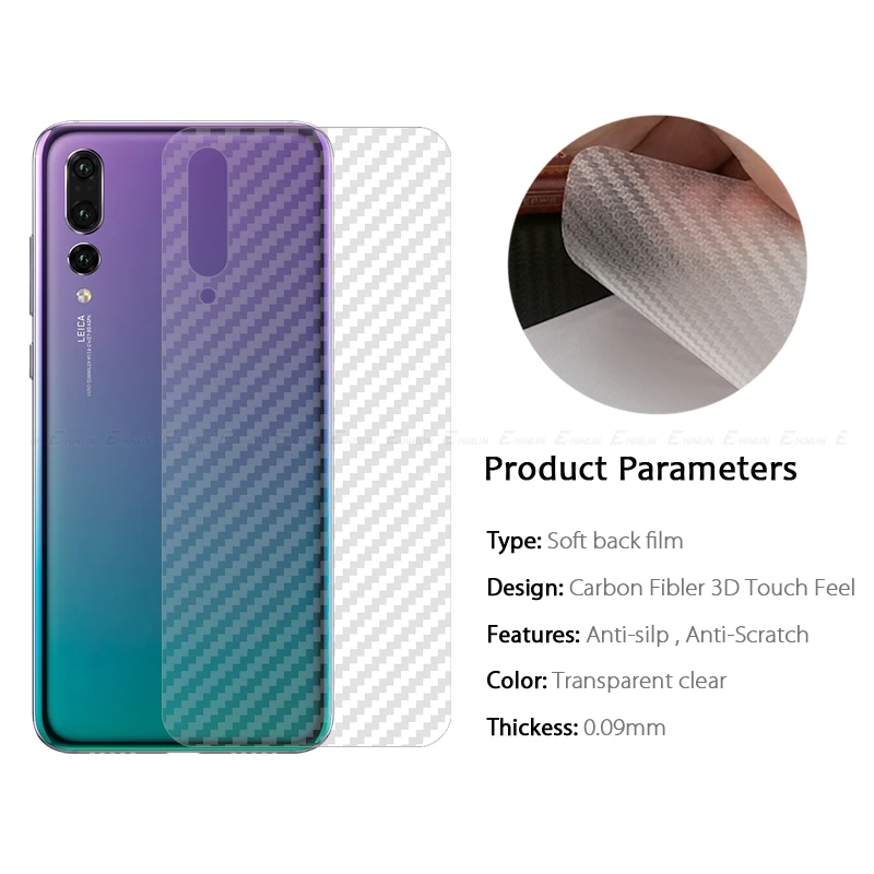 

2pcs /3D Carbon Fiber Protective Back Film for HTC 210 hisense A6 Fly 5S Dexp AS260 Altice S40 Oukitel C15 Pro INOI 3 Lite