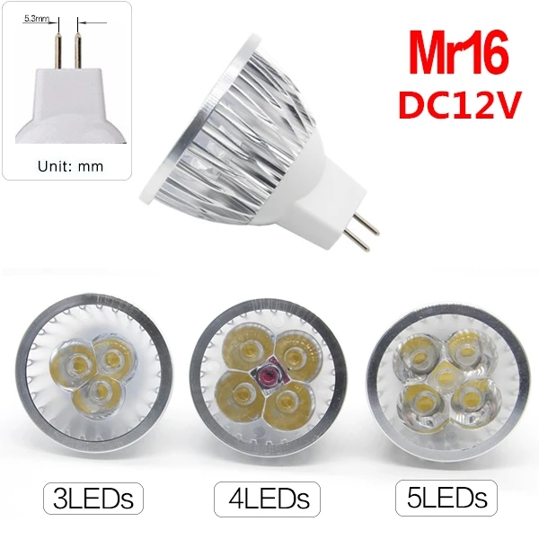 E27 e14 Светодиодный светильник с регулируемой яркостью, MR16 DC12V светодиодный 9 Вт, 3 Вт, 5 Вт, 4 Вт GU10 светодиодный лампы Точечный светильник высокого Мощность gu 10 светодиодный лампы белого цвета - Испускаемый цвет: MR16