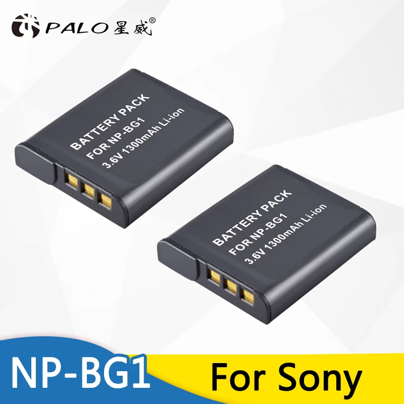 

2Pcs PALO Battery 3.6V 1300mah NP-BG1 NP BG1 NPBG1 Rechargeable Digital Camera Batteria for Sony Cyber-shot DSC-H3 DSC-H7 DSC-H9