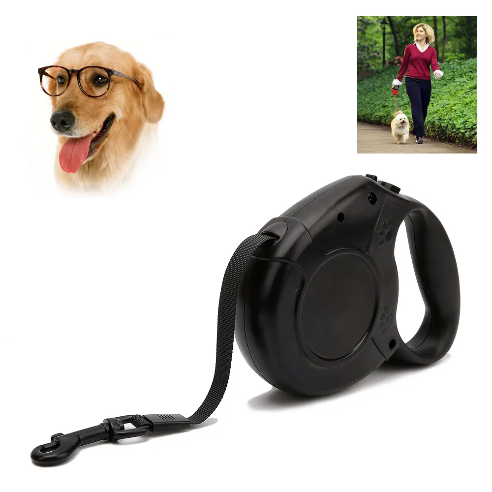 5M/8M Retractable Dog Leash Lead One handed Lock Training Pet Puppy Walking Nylon Leashes