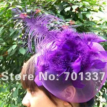 Фиолетовый костюм праздничный головной убор танцы, гонки, свадьбы, вечерние H112