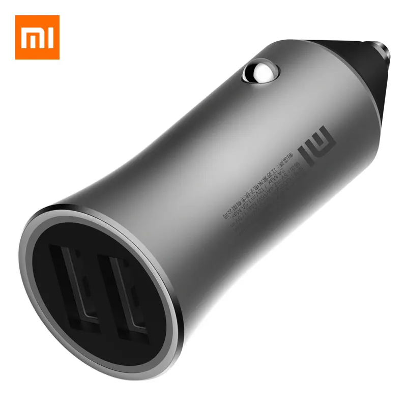 Оригинальная автомобильная зарядка Xiaomi Max 18 W Quick Charge QC 3,0 5 V/2.4A 9 V/2A 12 V/1.5A Dual USB быстрая зарядка издание с светодиодный наконечником света