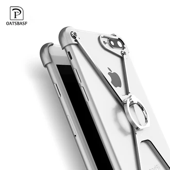 

Oatsbasf X Shape Metal Border Case for iPhone 7 Personality Shell for iPhone 7 Plus Metal Bumper Ring Holder cases for iphone 6