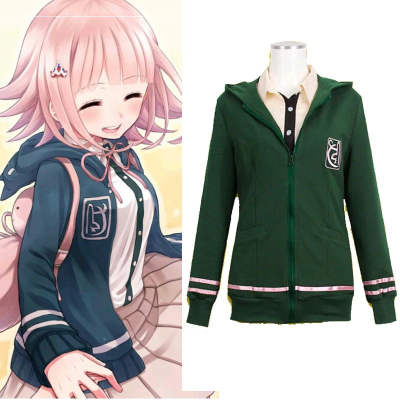 

Anime Danganronpa Trigger Happy Havoc Dangan-Ronpa Nanami ChiaKi Sweatshirts Cosplay Costume Hooded Hoodie Daily Jacket Coat