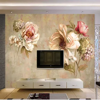 

Custom Mural Wallpaper 3D European Retro Oil Painting Flower Photo Wall Cloth Living Room TV Sofa Background Luxury 3D Fresco