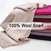 Nuevo 100% bufanda pura lana cuello caliente mujeres Beige Echarpe Wraps con borla fina cachemira bufandas grande Foulard Femme para señoras ► Foto 2/6