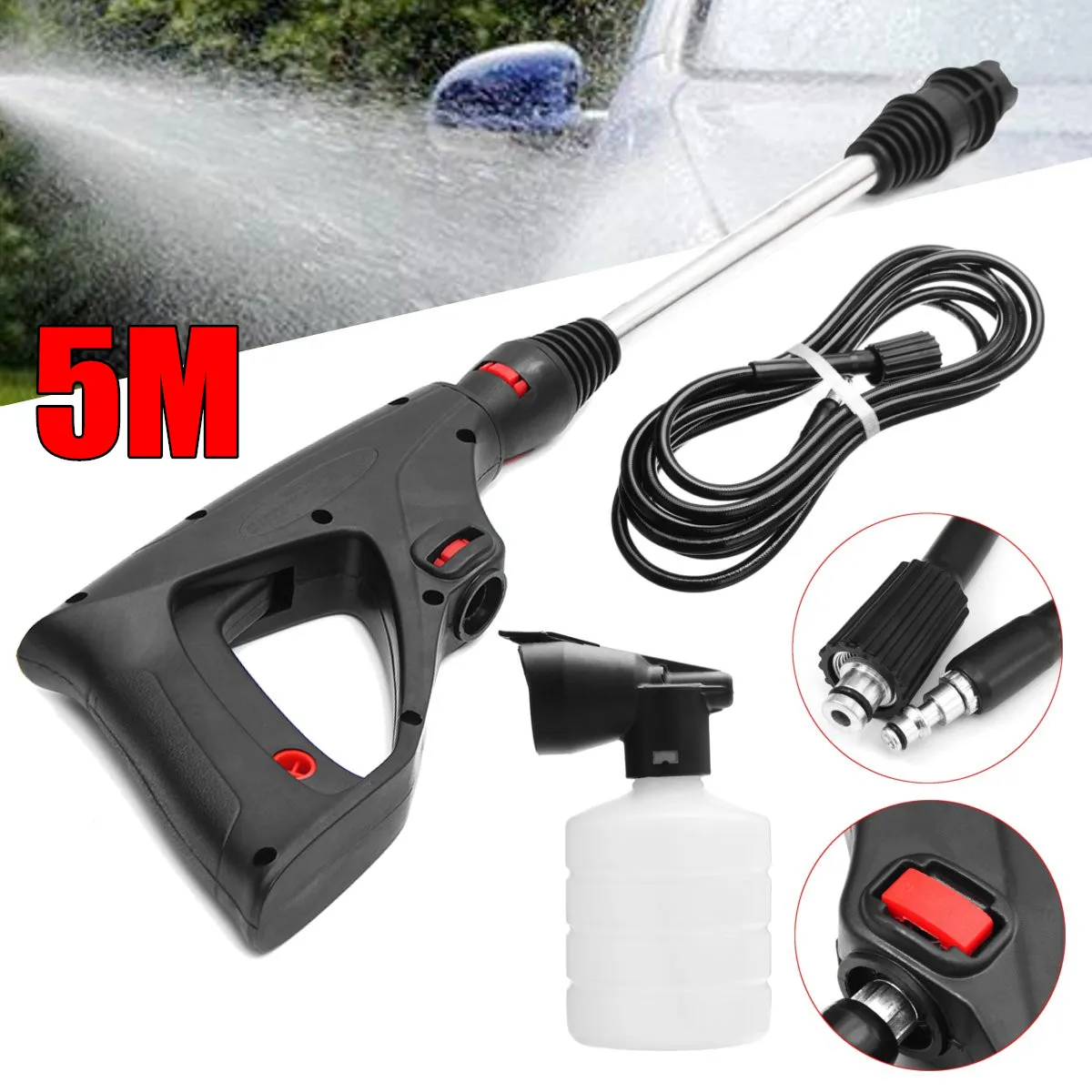 

Pressure Washer Foam Bottle Trigger Gun. Variable Lance Nozzle Hose For LAVOR For VAX