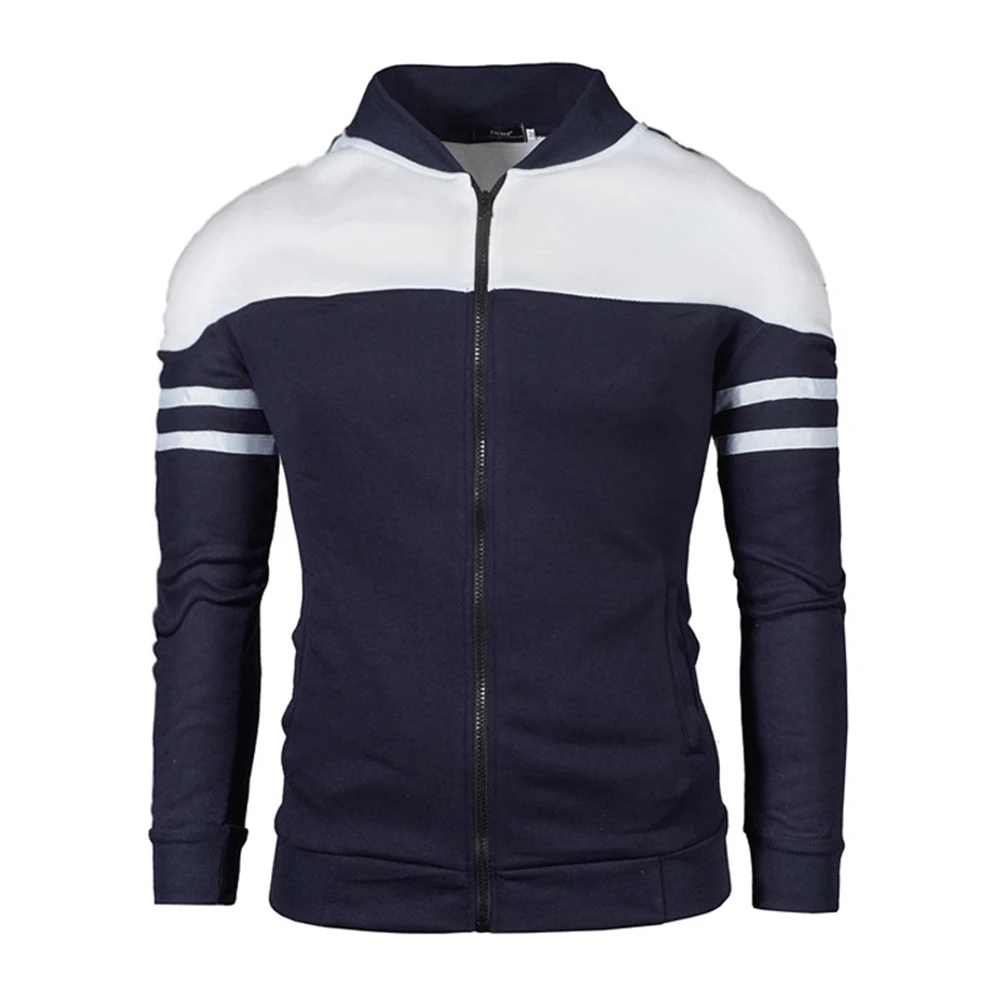 Men Jacket Winter 2019 New White Jacket Men Veste Homme Bomber Mens Fashion Slim Fit Argyle Zipper Varsity Jacket Casual Jackets