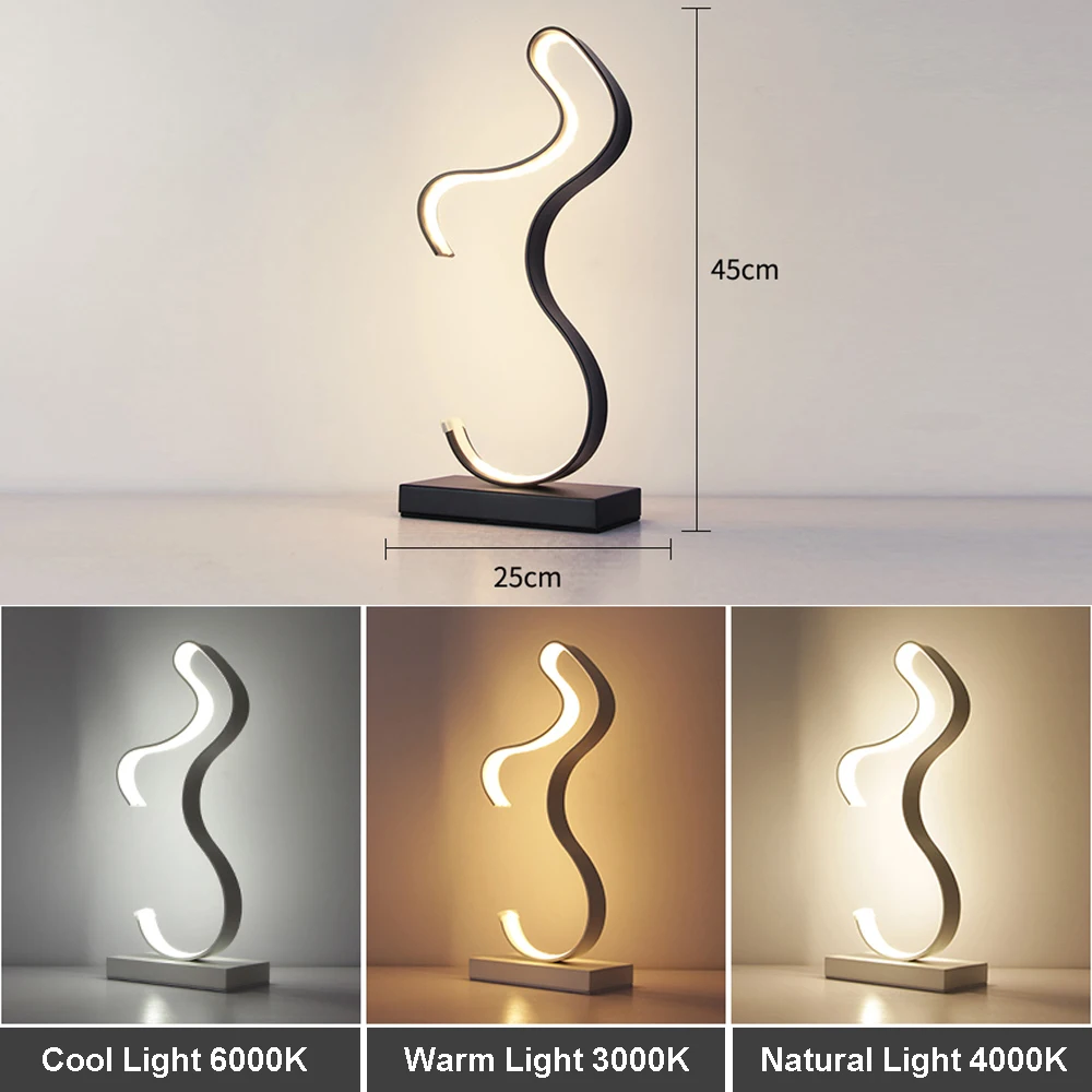  Modern LED Table Lamps Indoor Decoration Desk Lights Bedroom Reading Lighting 15W Remote Control Be - 32957471844