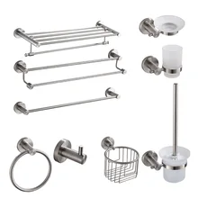 Набор для ванной SUS304 из нержавеющей стали аксессуары для ванной комнаты Матовый Серебряный бумажный Держатель салфеток держатель для ванной подвесное оборудование для подвешивания