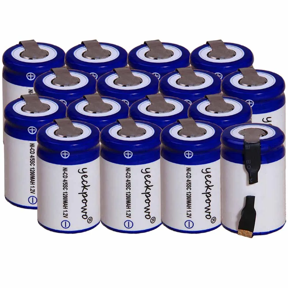 

Lowest price 16 piece 4/5SC battery 1.2v batteries rechargeable 1200mAh nicd battery for power tools akkumulator