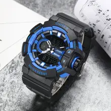 OHSEN цифровой бренд кварцевые мужские часы подарок синий циферблат силиконовый ремешок Спорт на открытом воздухе Дайвинг наручные часы с ЖК-дисплеем мужской Будильник Секундомер