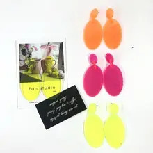 Neon Color Large Drop Earrings For Women Girl Hip Hop Punk Geometric Big Oval Dangle Earrings Brincos Party Jewelry Pendientes Neon Color Large Drop Earrings For Women Girl Hip Hop Punk Geometric Big Oval Dangle Earrings Brincos Party Jewelry Pendientes