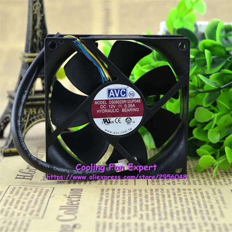 DS08025R12UP048 DC 12V 0.35A 2800 об/мин 8025 8 см 80*80*25 мм гидравлический подшипник 4 провода ШИМ