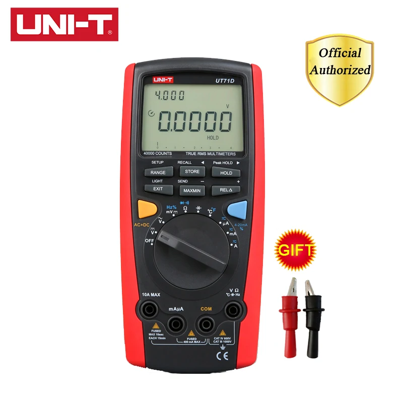 

UNI-T UT71D Smart Digital Multimeter True RMS 40000 Counts Volt Amp Ohm Capacitance Meter Thermometer USB/Bluetooth Communicatio