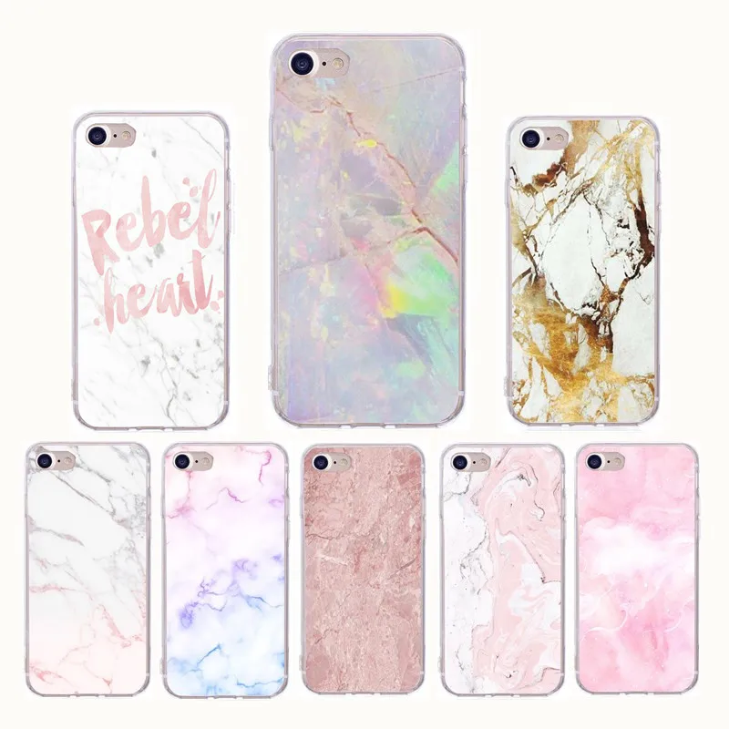 Чехол для iPhone 6 S Роскошный блеск Мрамор задняя крышка 7X8 7 плюс 5 5S SE глянцевый