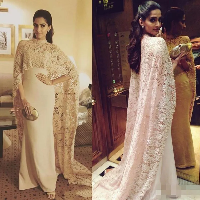 

Robe de Soiree Courte 2019 Mermaid Lace Muslim Evening Dress High Neck Modest Dubai Kaftan with Coat Women Formal Dresses/Gown