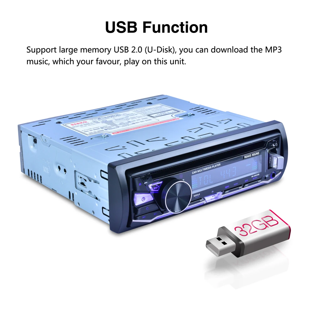 RK-8828B 12 в 1 Din Bluetooth автомобильный dvd-плеер поддержка VCD/SD/USB/AUX Встроенный AM/FM/RDS Радио стерео