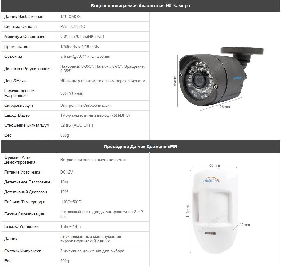 HOMSECUR 7 "Проводной Сенсорный Экран Видеодомофон Безопасности с 800TVL Отпечатками Пальцев Водонепроницаемая CCTV Камера