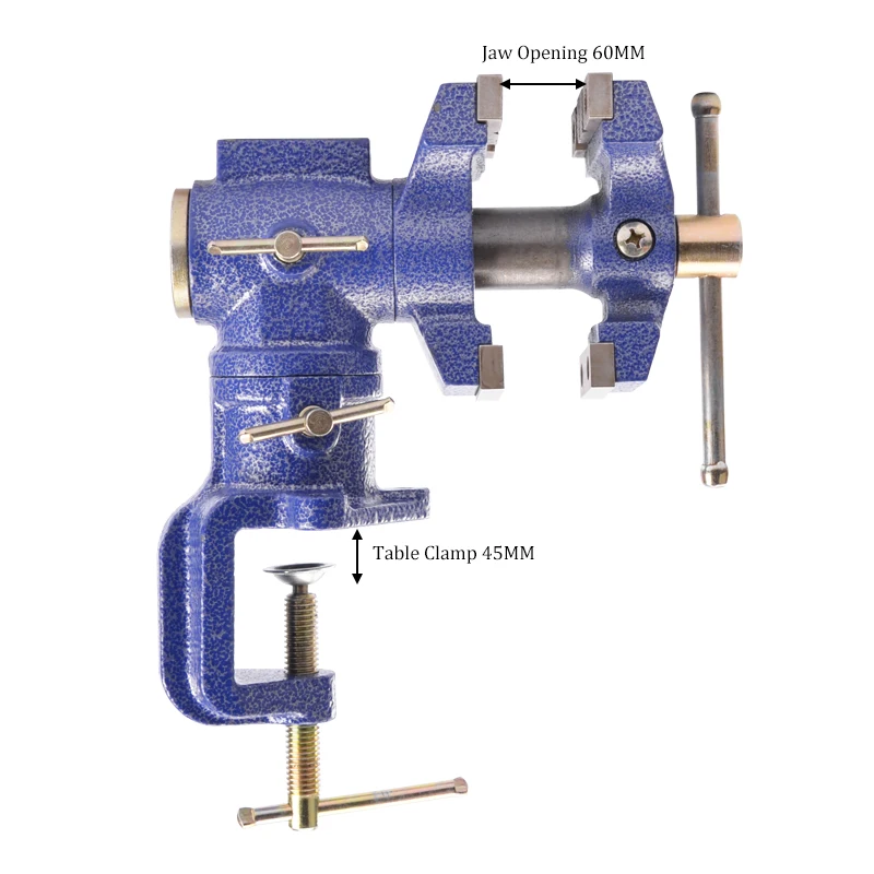 2-1/" Две Челюсти Зажим на тиски Вертлюги и вращается на 360 градусов многоцелевой стол поворотный Тиски с наковальней