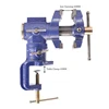2-1/2" Two Jaws Clamp-on Vice Swivels and Rotates 360 Degrees Multi-purpose Table Swivel Vise with Anvil 4