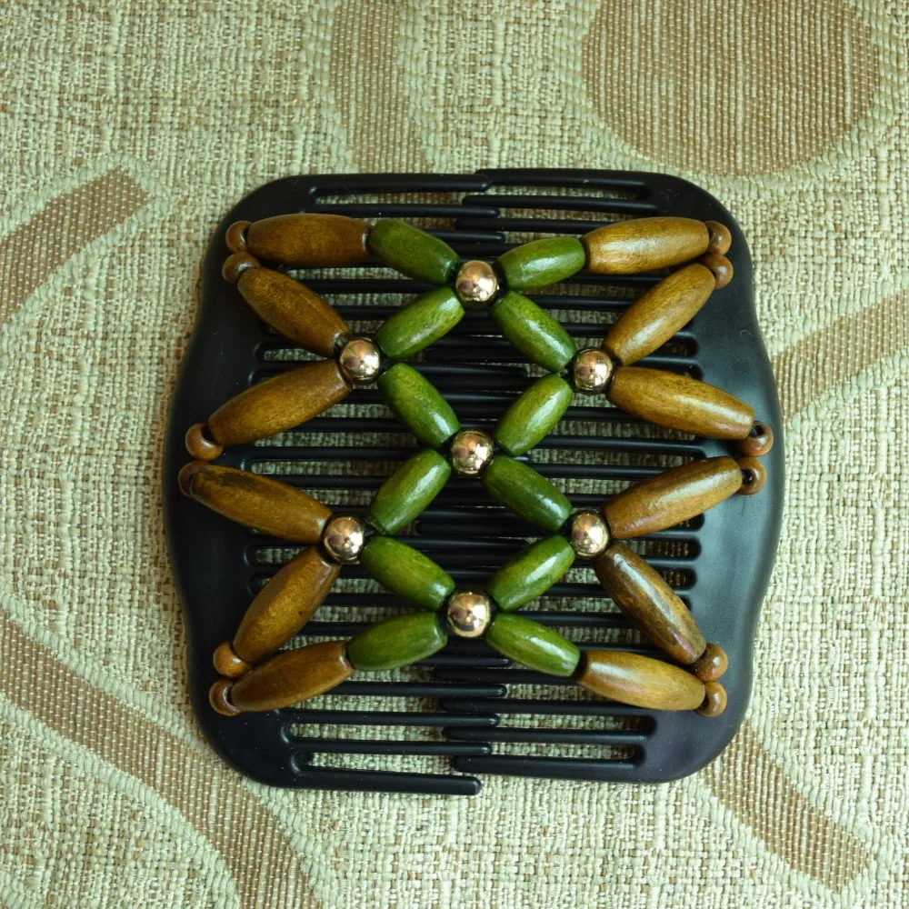 spring green beads comb 20pcs/lot professional work lady hair accessory ...