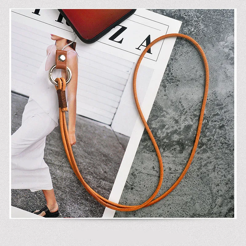 

Lanyards for keys Multi-function genuine leather Mobile Phone Straps ID Card Keychain Lanyard Wrist Neck Strap ID Card Gym rope
