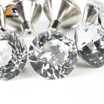 

K9 Clear Crystal Glass Cabinet Pulls Drawer Knobs and Handle Kitchen handle 10Pcs (Diameter:30)