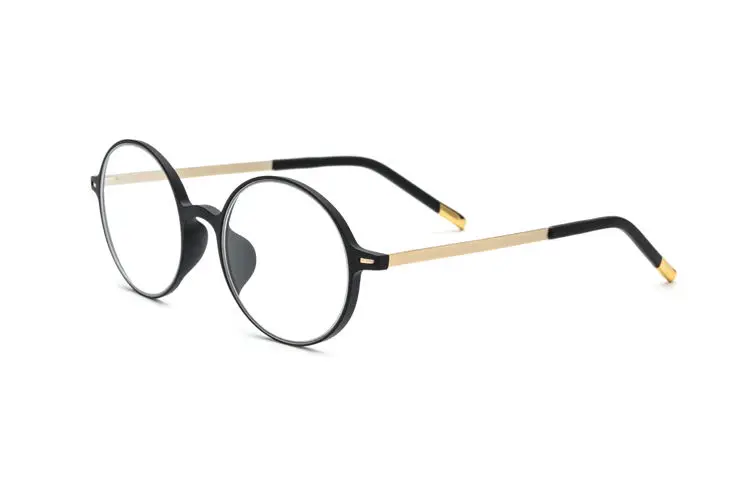 TR90 титановые круглые очки для чтения, оправа для мужчин, винтажные очки по рецепту, женские оптические оправы для близорукости, Безвинтовые очки, Новинка - Цвет оправы: BR5226 Black Gold