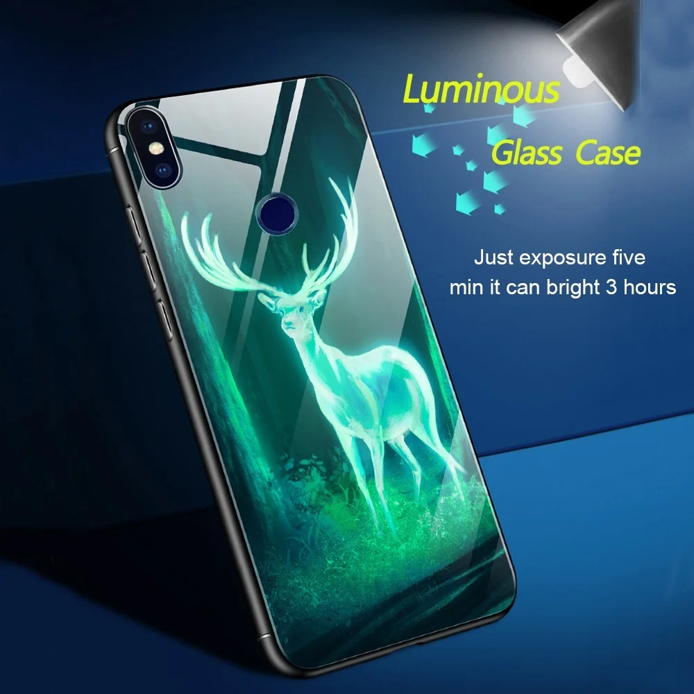Светящееся Стекло Тигр чехол для iPhone X S 8 7 Plus 6 6S милое Звездное стекло задняя