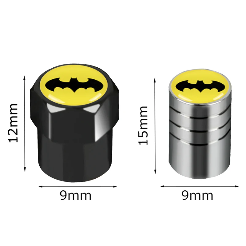4 шт., алюминиевый сплав, логотип Бэтмена, автомобили, мотоциклы, велосипеды, аксессуары, автомобильные колеса, шины, клапан, стебли, колпачки, автомобиль-Стайлинг