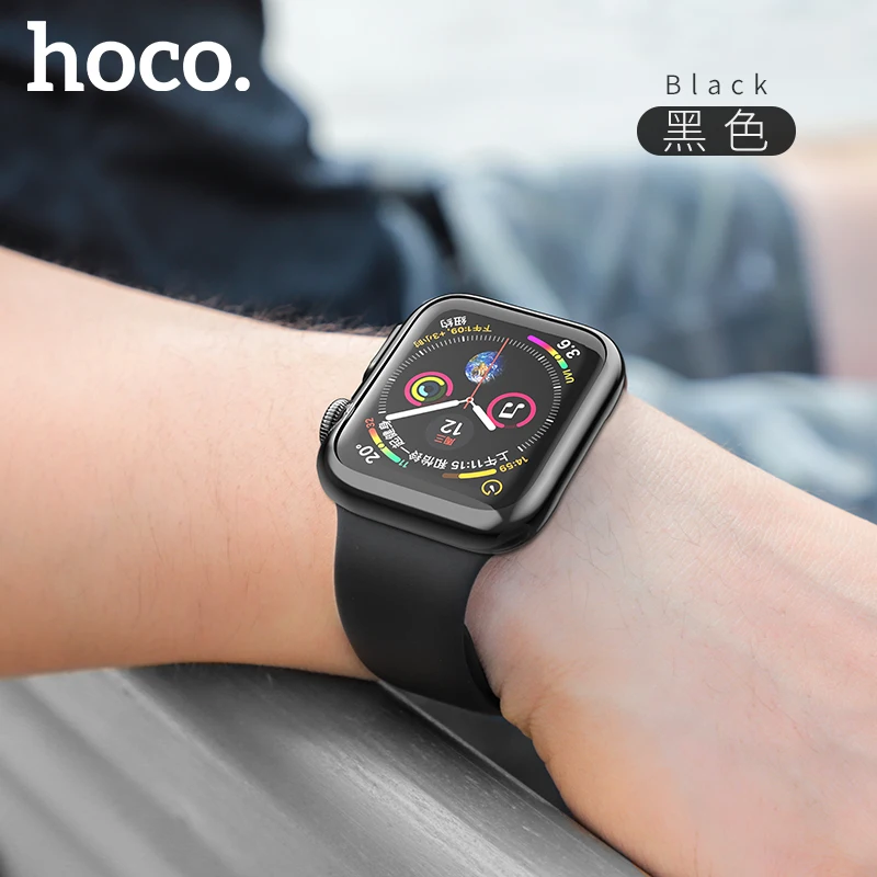 Оригинальный HOCO покрытие силиконовый чехол для Apple Watch Series 4 мягкий TPU часов iWatch 44