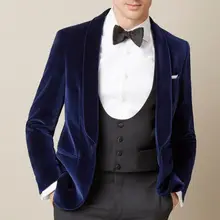 Последний дизайн пальто брюки темно-синий бархатный блейзер серый смокинг жениха 3 шт мужские свадебные Выпускные вечерние костюм жениха костюм Терно