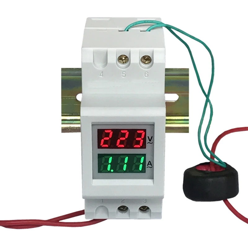 Din-рейка вольтметр переменного тока Амперметр AC 80,0-300,0 в/AC 200,0-450,0 в 100А измеритель напряжения тока монитор мощности двойной светодиодный дисплей