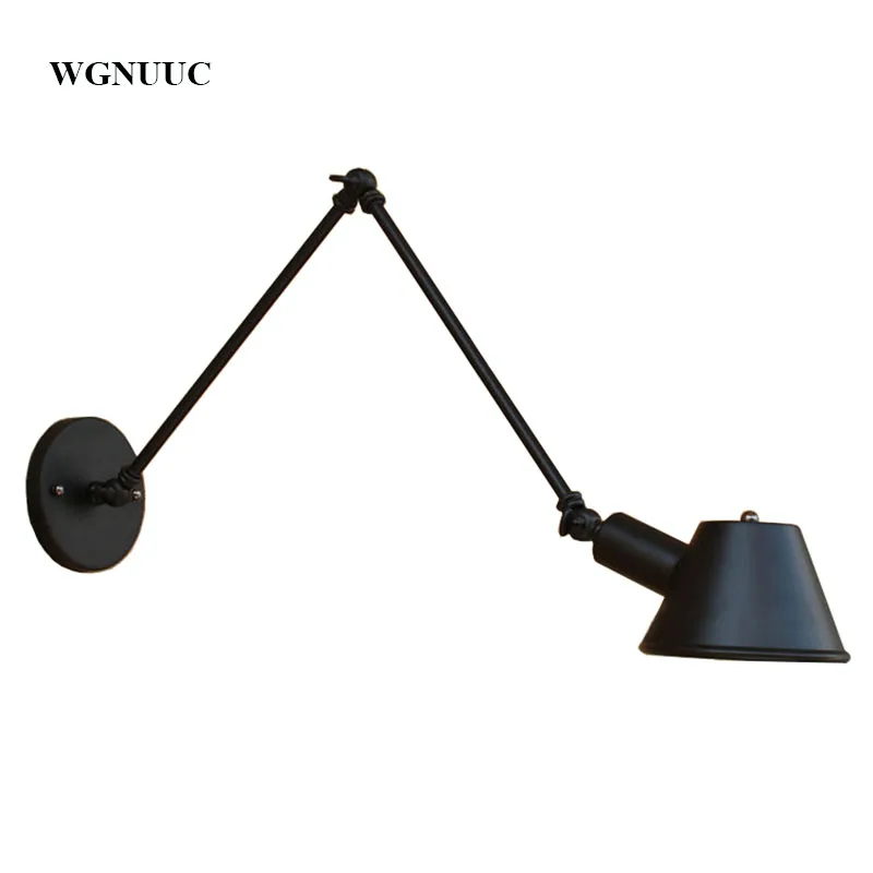 Retro Industrial Wall light Adjustable Long Arm Vintage Iron Wall Lamp Antique Black Wall Lamp With 40W Edison Bulb for Bedroom Retro Industrial Wall light Adjustable Long Arm Vintage Iron Wall Lamp Antique Black Wall Lamp With 40W Edison Bulb for Bedroom
