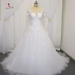 Пикантные Африканские свадебные платья Vestidos de Noivas 2017 с длинным рукавом кружево свадебное платье бальное невесты платья для женщин Турции