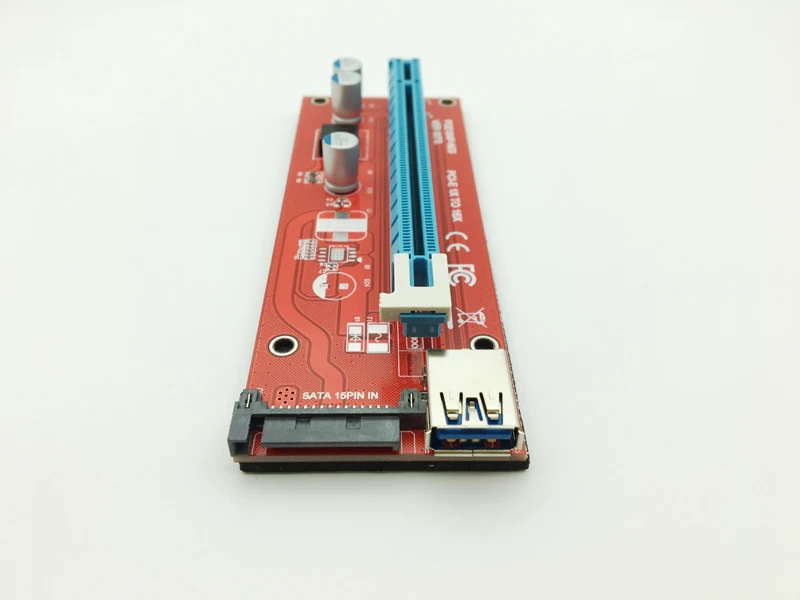 Карта расширения Riser Red VER007S PCI Express 1x до 16x E удлинитель USB 3 0 кабель 15pin SATA для