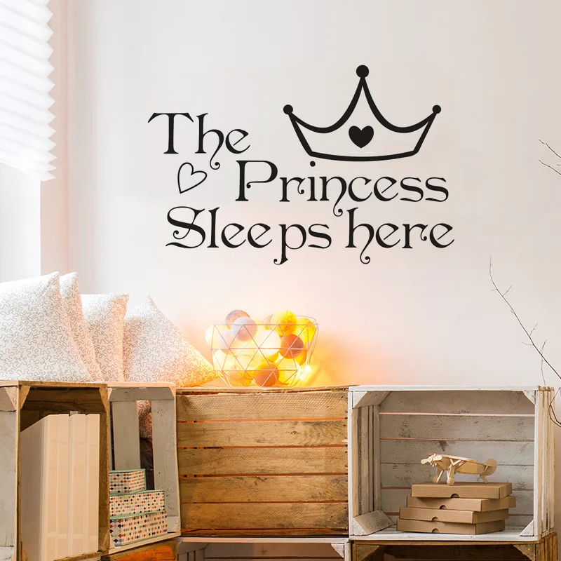 Us 2 73 25 Off The Princess Sleeps Here Wall Sticker For Baby Girl Bedroom Decor Background Home Decoration Stickers Art Decals Wallpaper In Wall