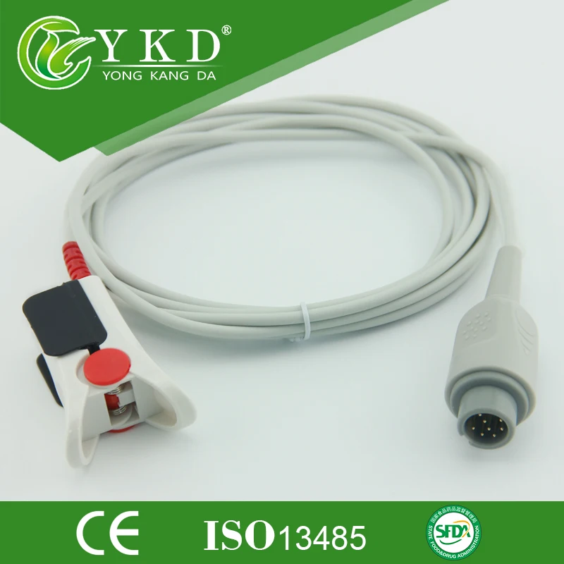 

Direct Resuable Compatible T8 OXIMAX Adult Finger Clip SpO2 Sensor 8Pin