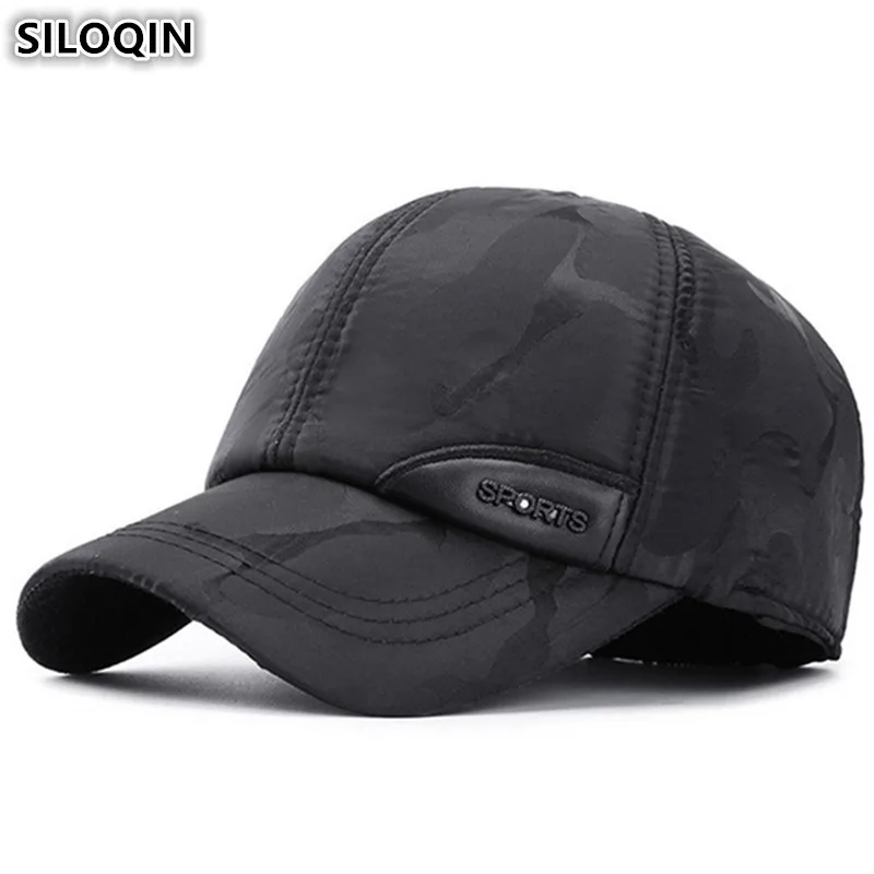 SILOQIN мужские зимние теплые наушники шапка толстые Хлопковые бейсболки