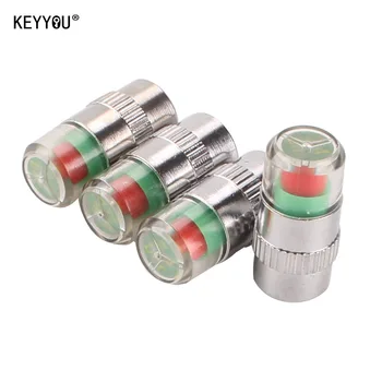

KEYYOU 4pcs In 1 Set general Car Auto 2.4bar Tire Pressure Monitor Valve Stem Caps Sensor 3 Colors Indicator Eye Alert