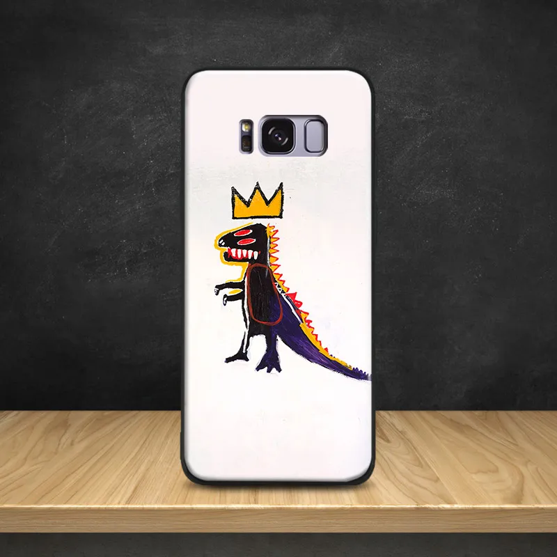 

Jean Michel Basquiat Cute Street graffiti TPU Soft Silicone Phone Case Shell Cover For Samsung S7 Edge S8 S9 Plus Note 8 9