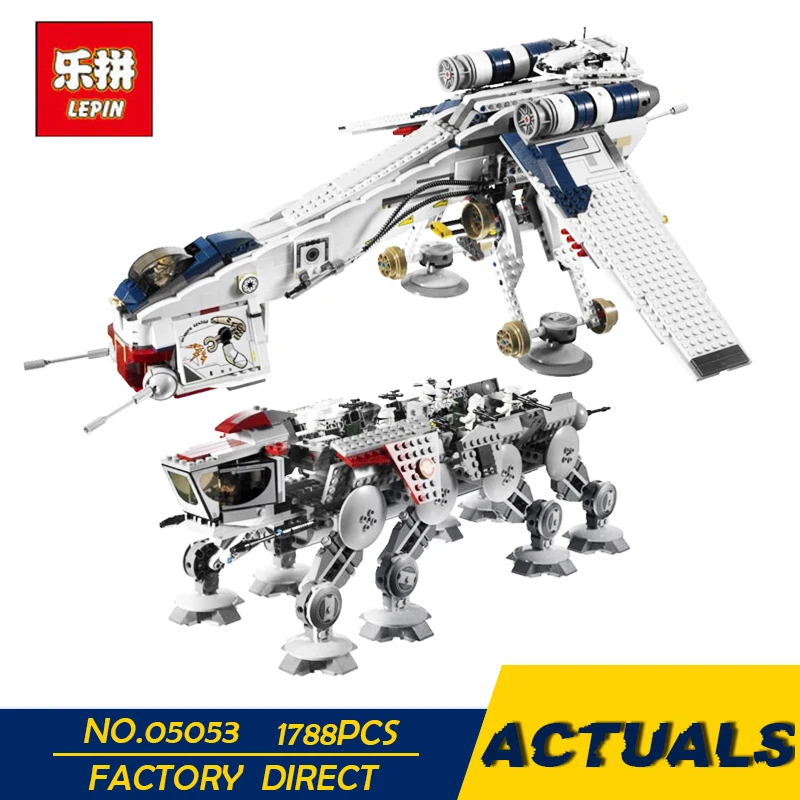 

LEPIN 05053 Star Series War New 1788Pcs Genuine The Republic Toys Dropship Set Building Blocks Bricks Children Toys 10195
