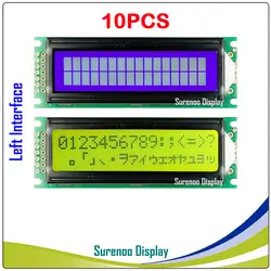 10 шт. х слева Интерфейс 162 16X2 1602 символов ЖК-дисплей модуль Экран дисплея LCM желтый и зеленый цвета синий с светодио дный Подсветка