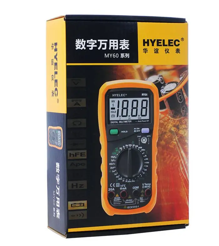 Peakmeter MY64 Цифровой Универсальный мультиметр 3 1/2 тестовая