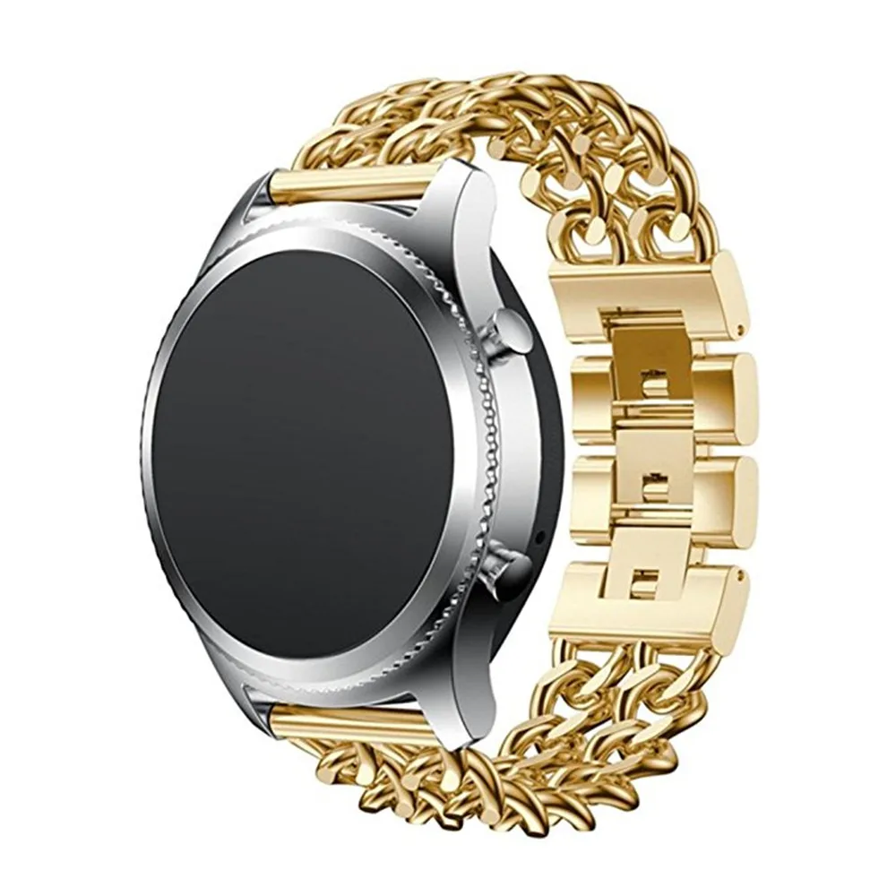 Для samsung gear S3 Frontier/классический ремешок для часов 22 мм ковбойская цепочка металлический браслет из нержавеющей стали для Galaxy Watch 46 мм - Цвет ремешка: golden