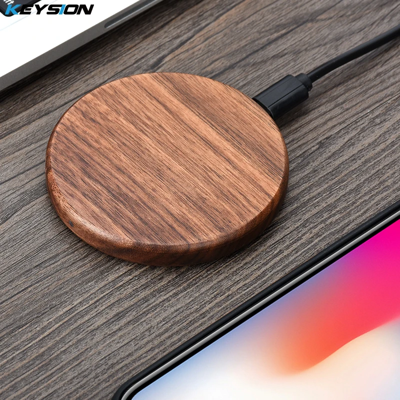 Беспроводное зарядное устройство KEYSION 10 Вт деревянная подставка для быстрой