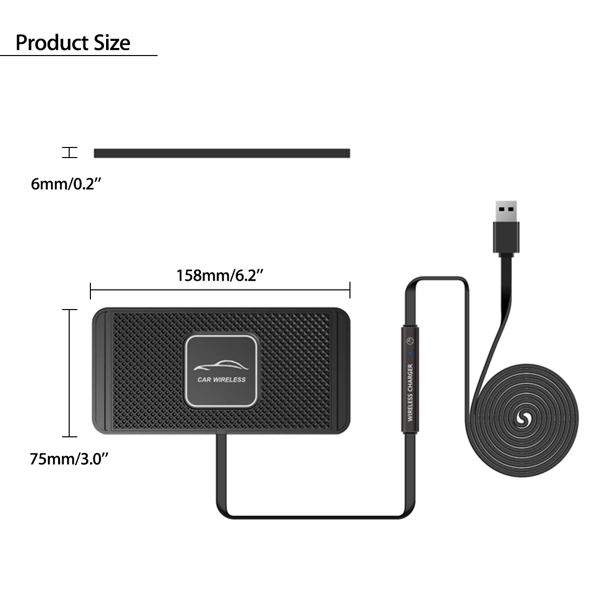 5W/7.5W/10W C1 Car Qi Wireless Charger Pad Fast Charging Dock Station Non-slip Mat Car Dashboard Holder Stand for iPhone X R