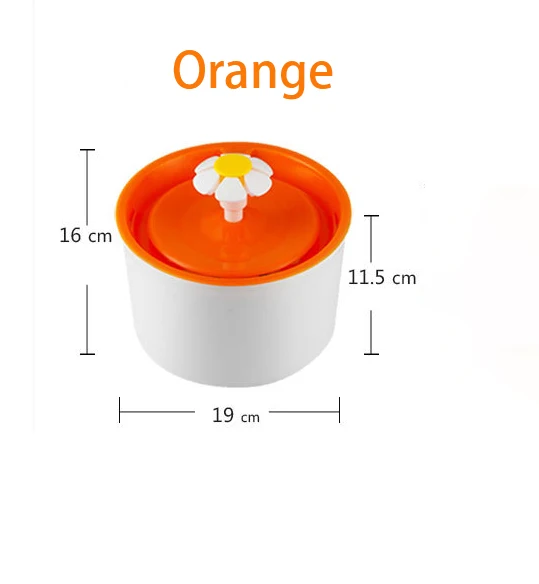 Automatic Cat Dog Pet Water Fountain Pet Bowl Cat Drinking Flower Water Dispenser Petsafe Drink with Filters Pet Water Fountain - Цвет: Orange